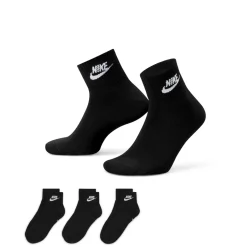 Nike Everyday Essential Enkelsokken 3-Pack Zwart Wit