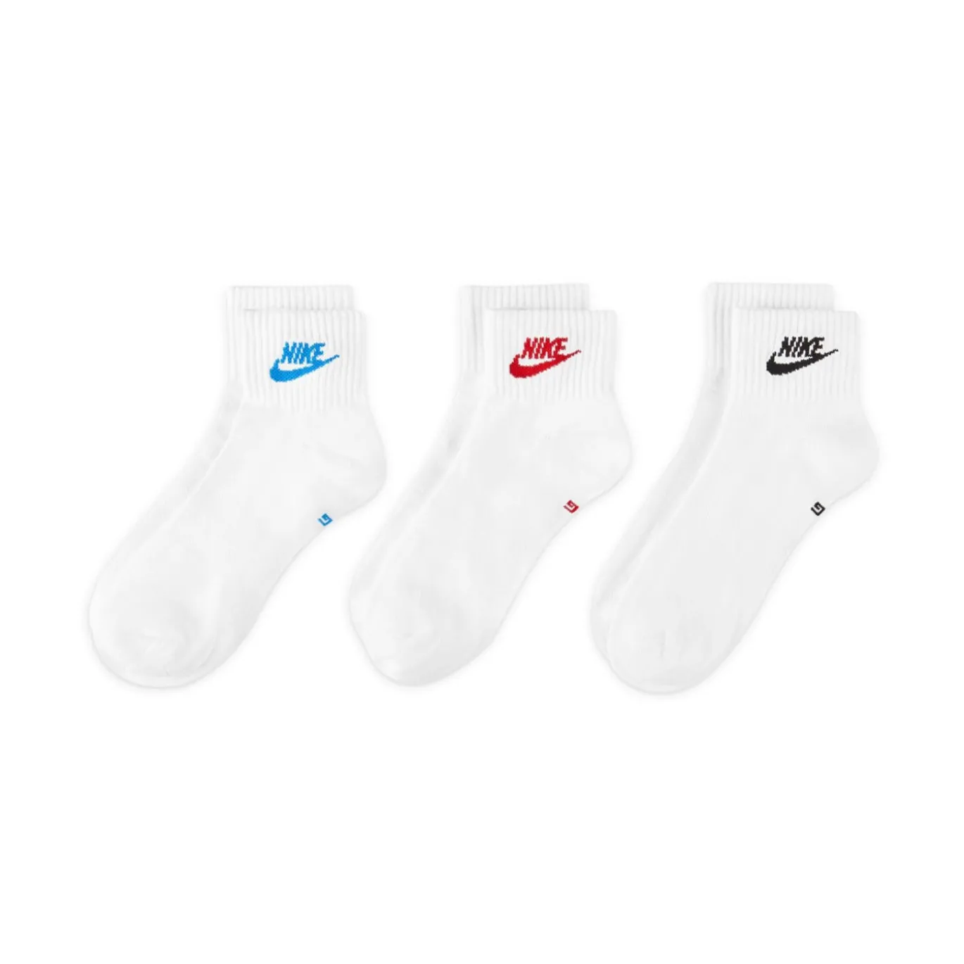 Nike Everyday Essential Enkelsokken 3-Pack Wit Multicolor