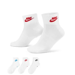 Nike Everyday Essential Enkelsokken 3-Pack Wit Multicolor