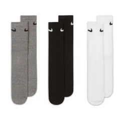 Nike Everyday Lightweight Crew Sportsokken 3-Pack Grijs Zwart Wit