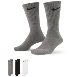 Nike Everyday Lightweight Crew Sportsokken 3-Pack Grijs Zwart Wit