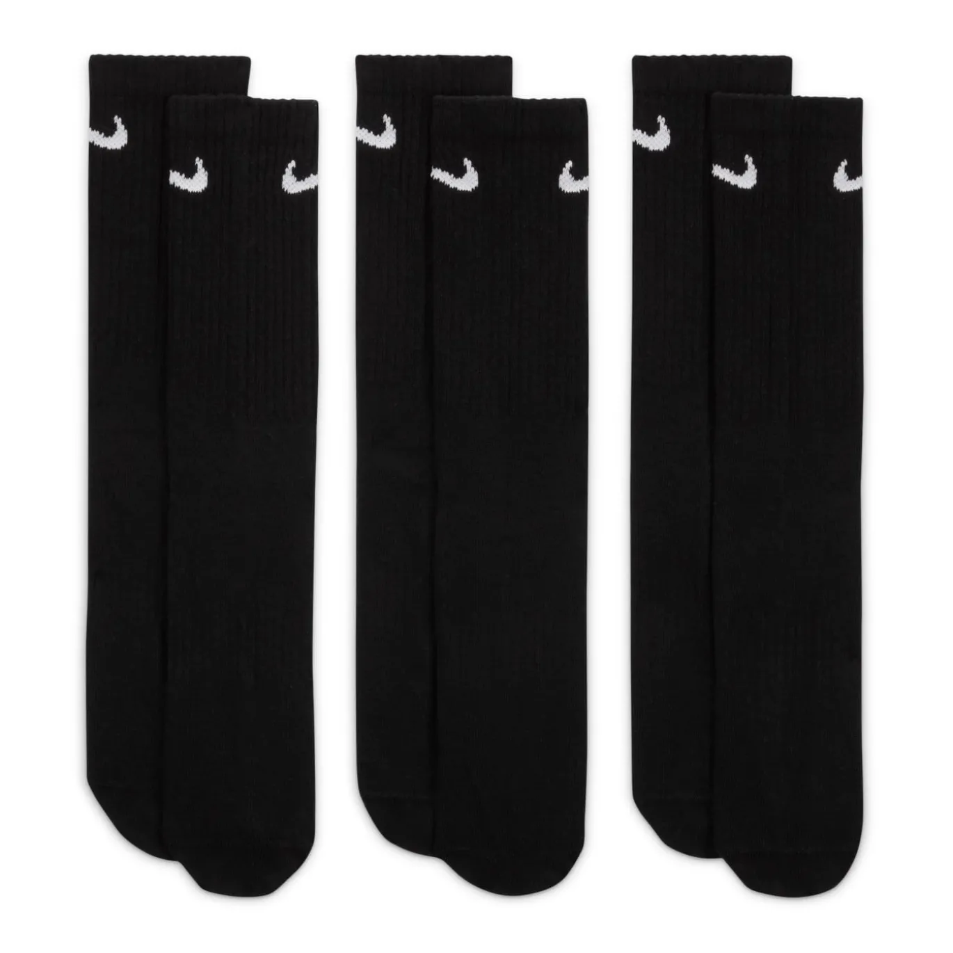 Nike Everyday Lightweight Crew Sportsokken 3-Pack Zwart Wit
