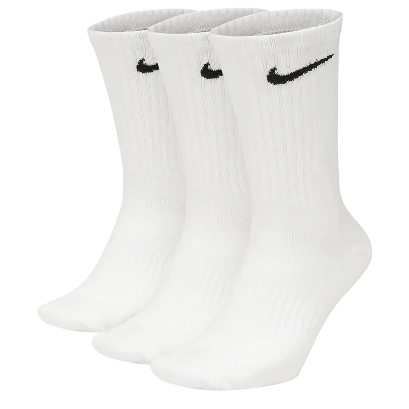 Nike Everyday Lightweight Crew Sportsokken 3-Pack Wit Zwart