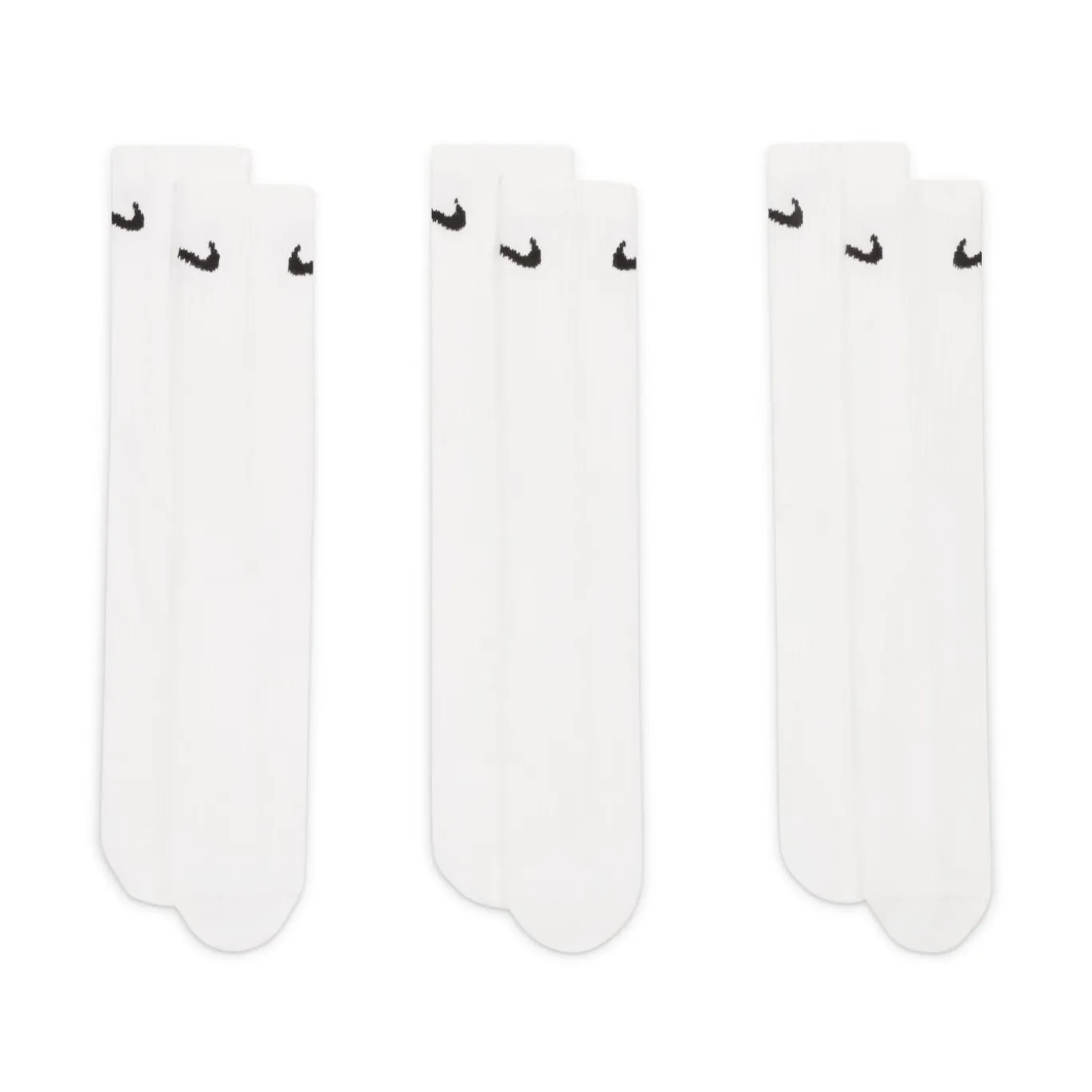 Nike Everyday Lightweight Crew Sportsokken 3-Pack Wit Zwart