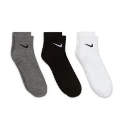 Nike Everyday Lightweight Enkelsokken 3-Pack Grijs Zwart Wit