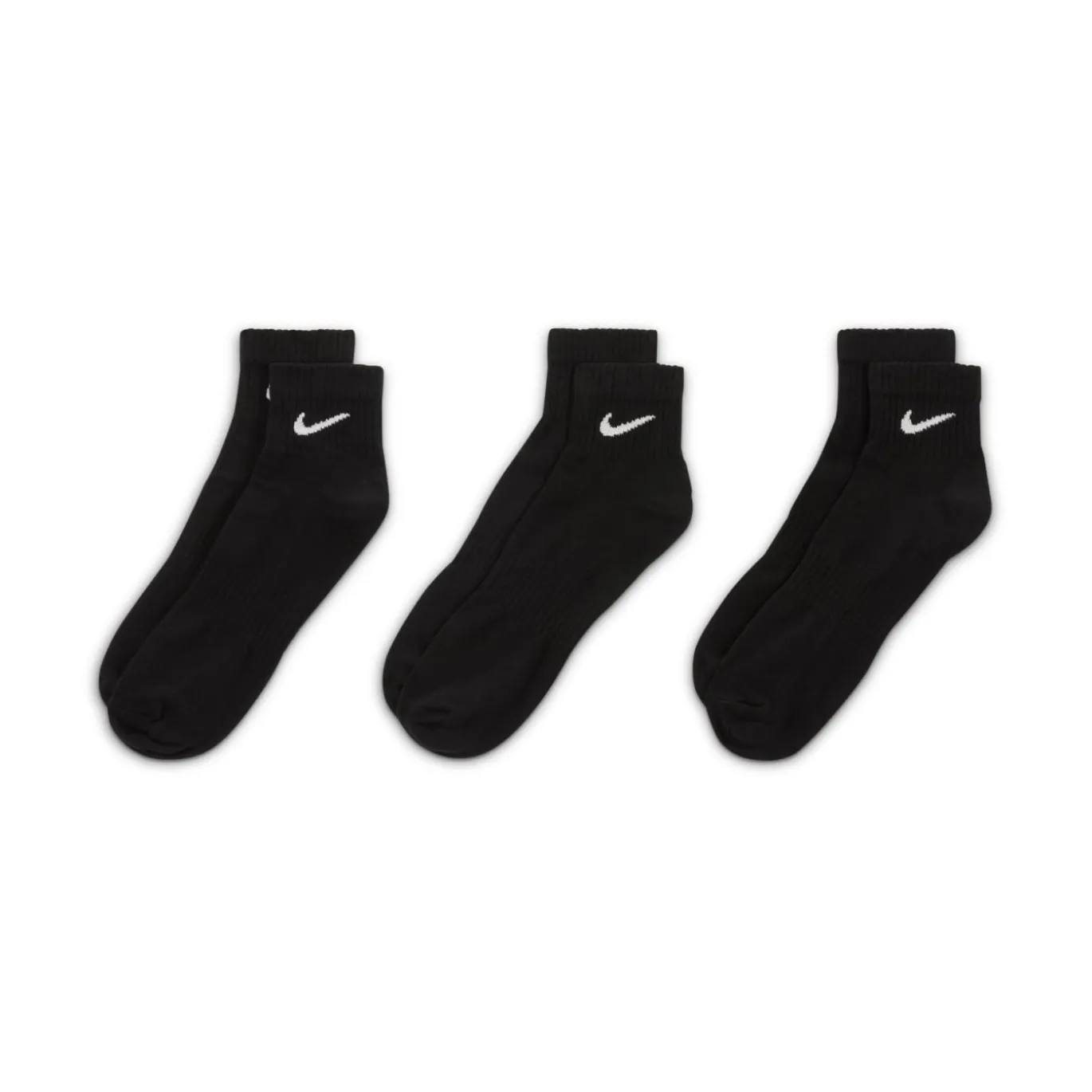 Nike Everyday Lightweight Enkelsokken 3-Pack Zwart Wit