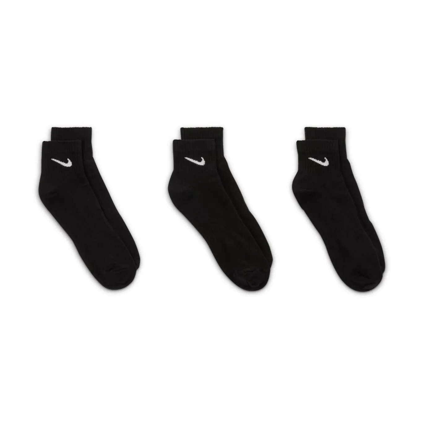 Nike Everyday Lightweight Enkelsokken 3-Pack Zwart Wit