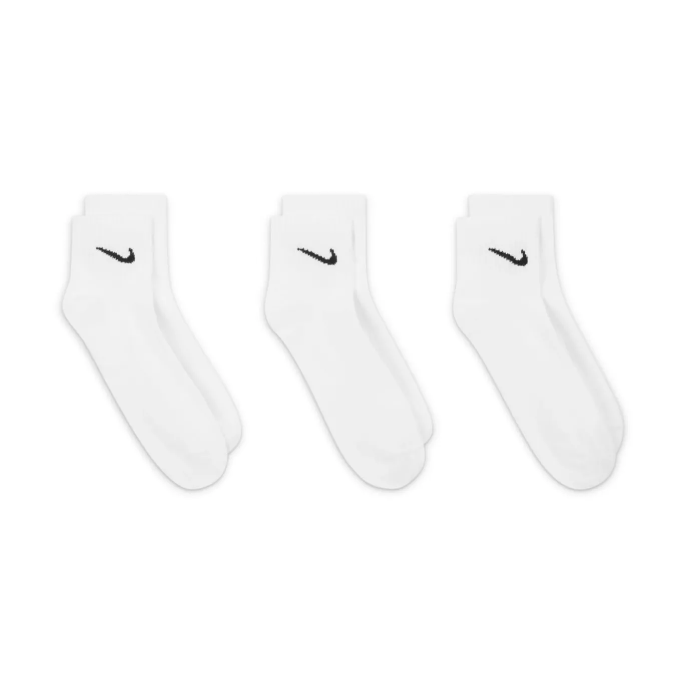Nike Everyday Lightweight Enkelsokken 3-Pack Wit Zwart