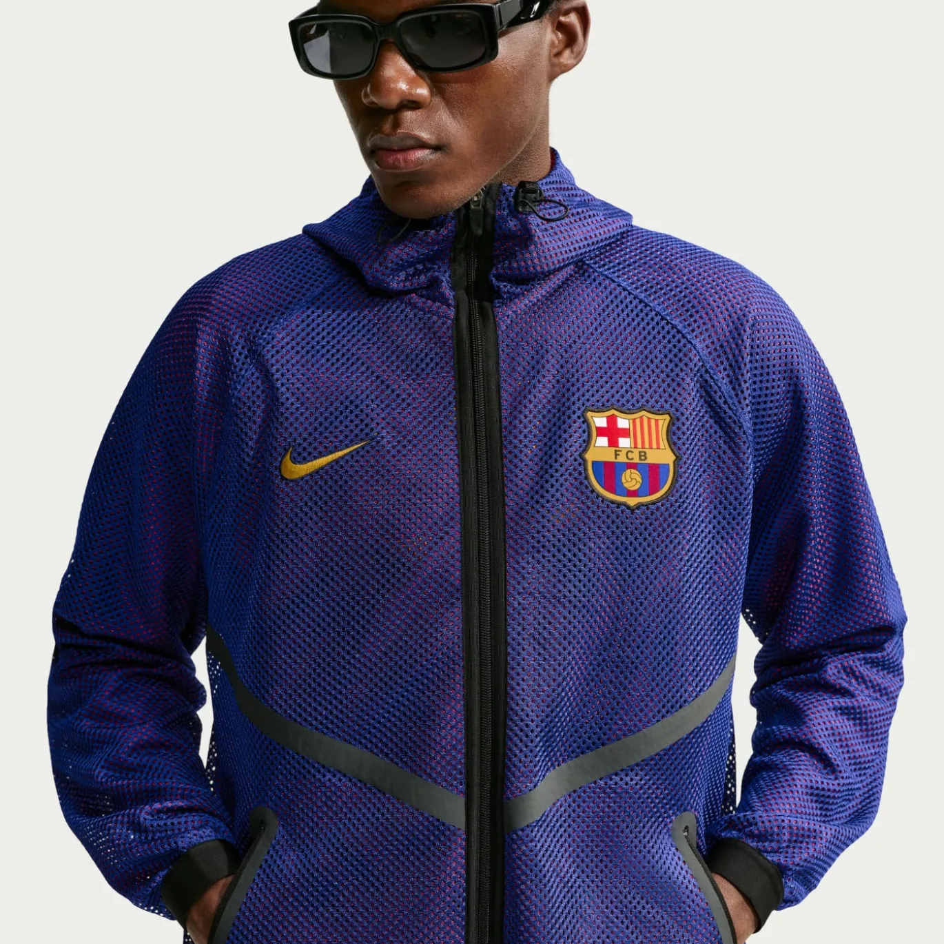 Nike FC Barcelona Anthem Trainingsjack KMC 2026-2027 Donkerblauw Rood Goud