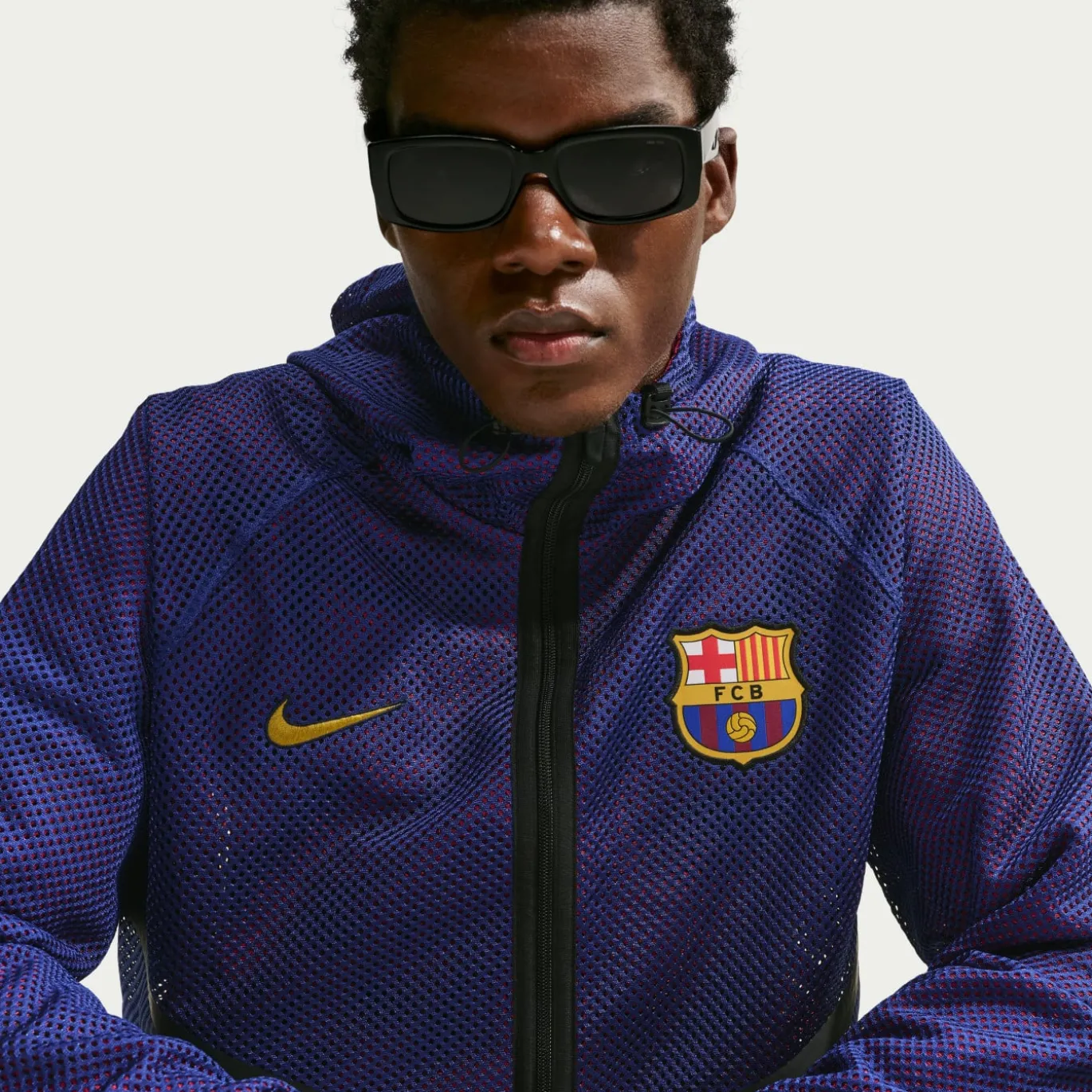 Nike FC Barcelona Anthem Trainingsjack KMC 2026-2027 Donkerblauw Rood Goud