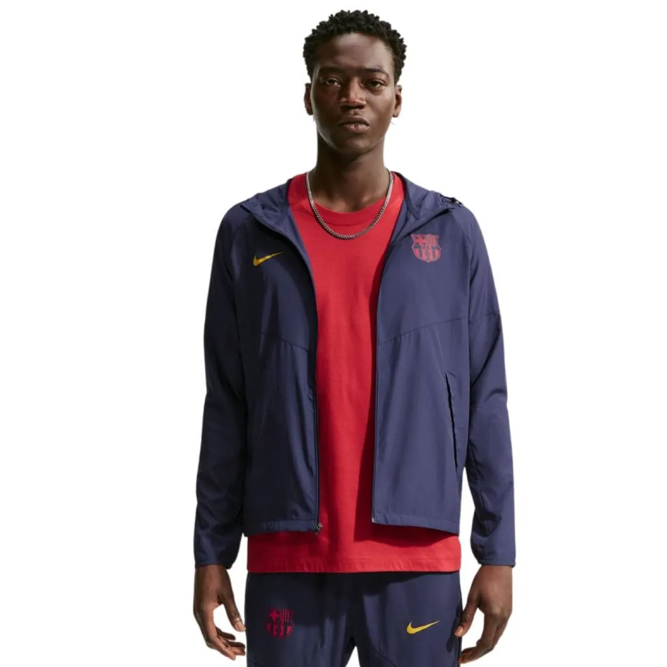 Nike FC Barcelona City Side Trainingsjack 2026-2027 Donkerblauw Goudgeel Roze