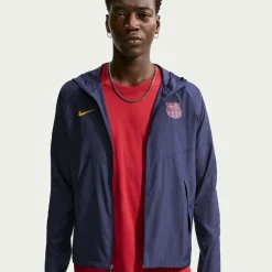 Nike FC Barcelona City Side Trainingsjack 2026-2027 Donkerblauw Goudgeel Roze