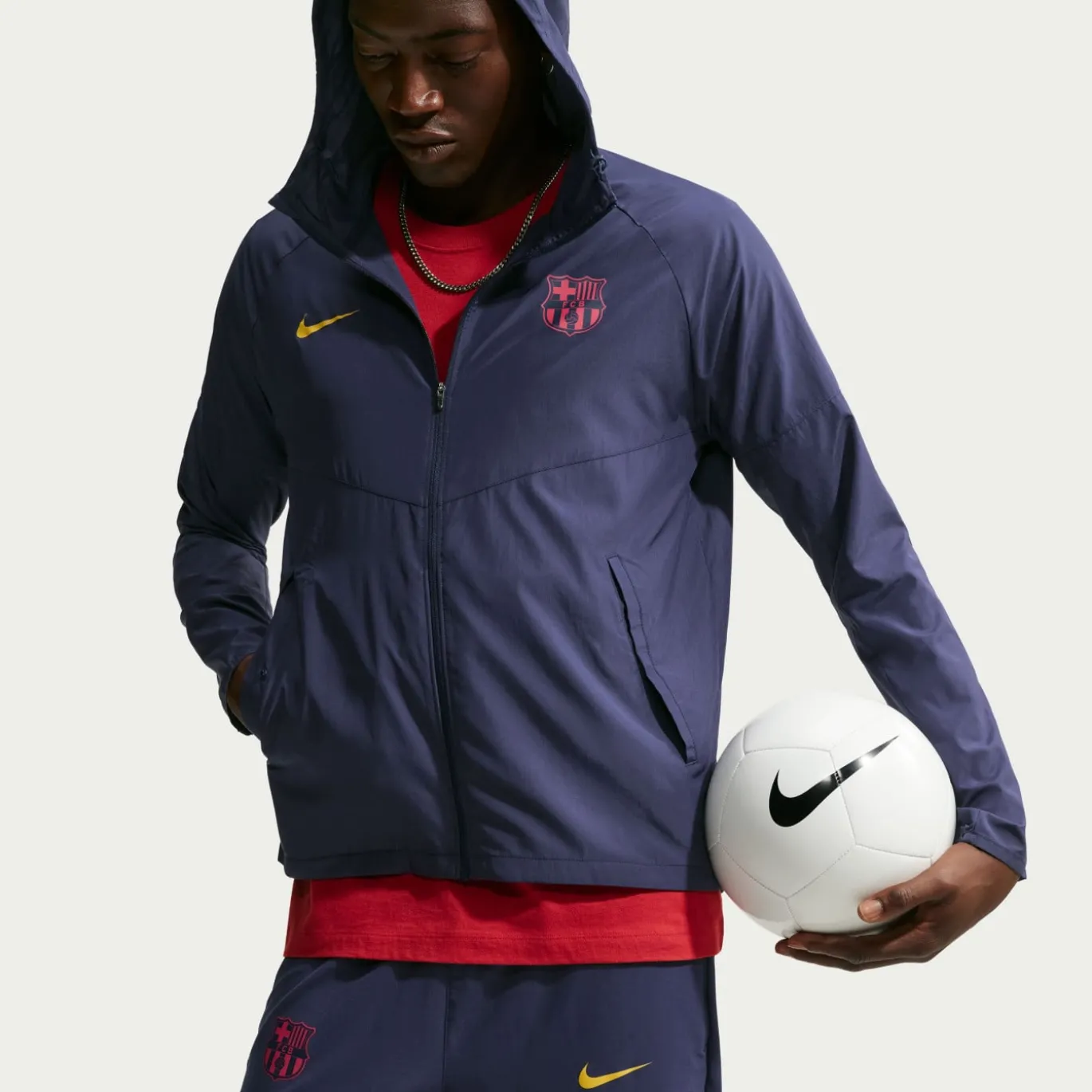 Nike FC Barcelona City Side Trainingspak 2026-2027 Donkerblauw Goudgeel Roze