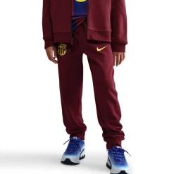 Nike FC Barcelona Club Fleece Joggingbroek 2025-2026 Kids Donkerrood Geel