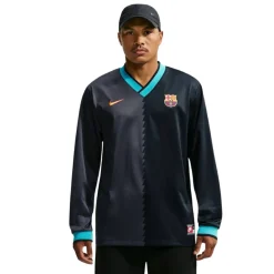 Nike FC Barcelona Energy Shirt Lange Mouwen 2026-2027 Zwart Donkergrijs Lichtblauw Goudgeel