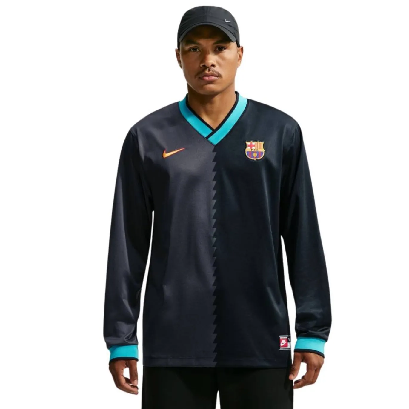 Nike FC Barcelona Energy Shirt Lange Mouwen 2026-2027 Zwart Donkergrijs Lichtblauw Goudgeel
