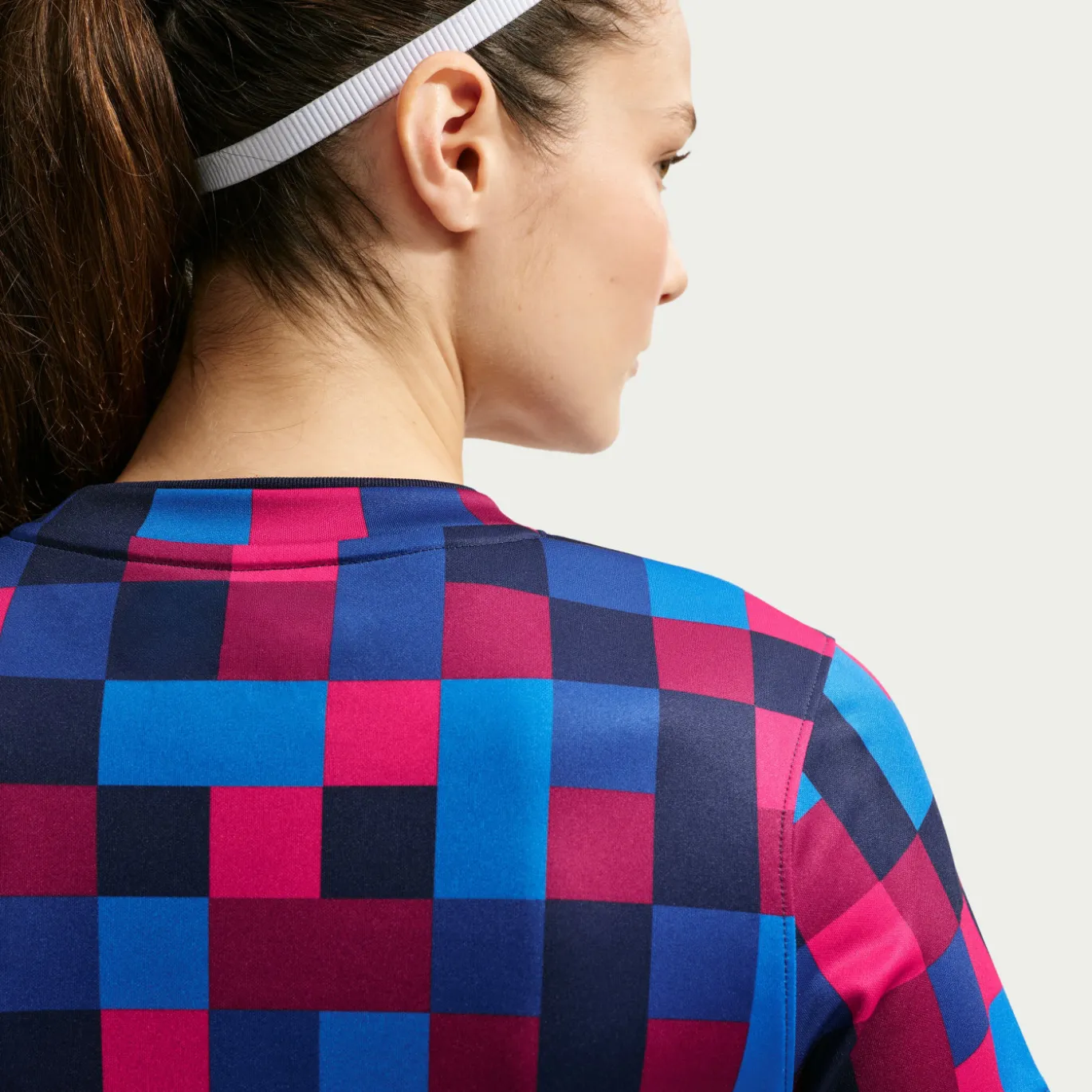 Nike FC Barcelona Pre-Match Trainingsshirt 2026-2027 Dames Rood Donkerblauw Geel