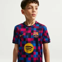 Nike FC Barcelona Pre-Match Trainingsshirt 2026-2027 Kids Rood Donkerblauw Geel