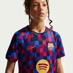 Nike FC Barcelona Pre-Match Trainingsshirt 2026-2027 Kids Rood Donkerblauw Geel
