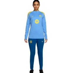 Nike FC Barcelona Strike Trainingspak 1/4-Zip 2025-2026 Dames Lichtblauw Donkerblauw Felgeel