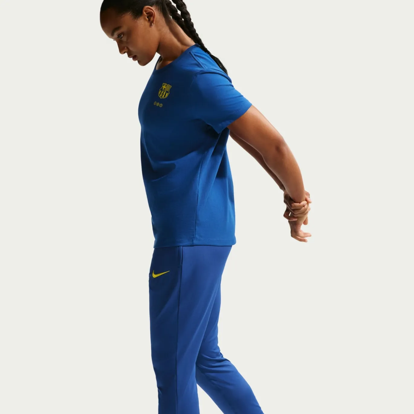 Nike FC Barcelona Strike Trainingsbroek 2025-2026 Dames Donkerblauw Felgeel