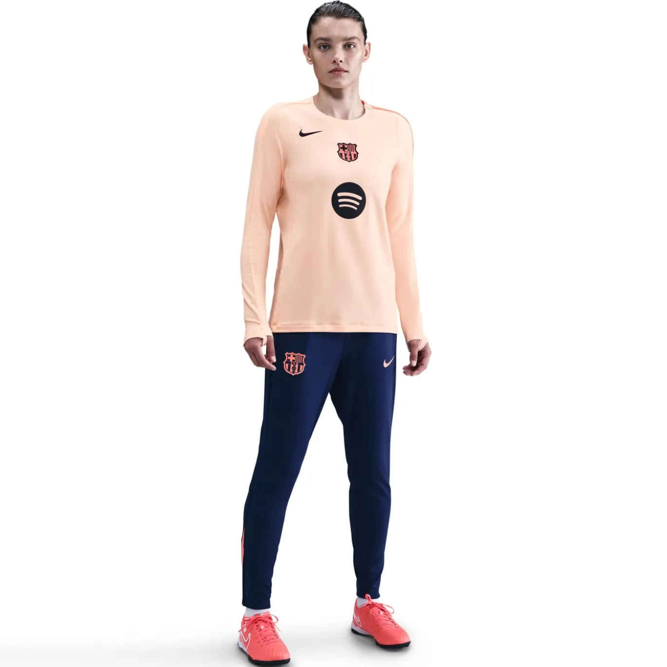 Nike FC Barcelona Strike Trainingstrui 2025-2026 Dames Oranje Donkerblauw