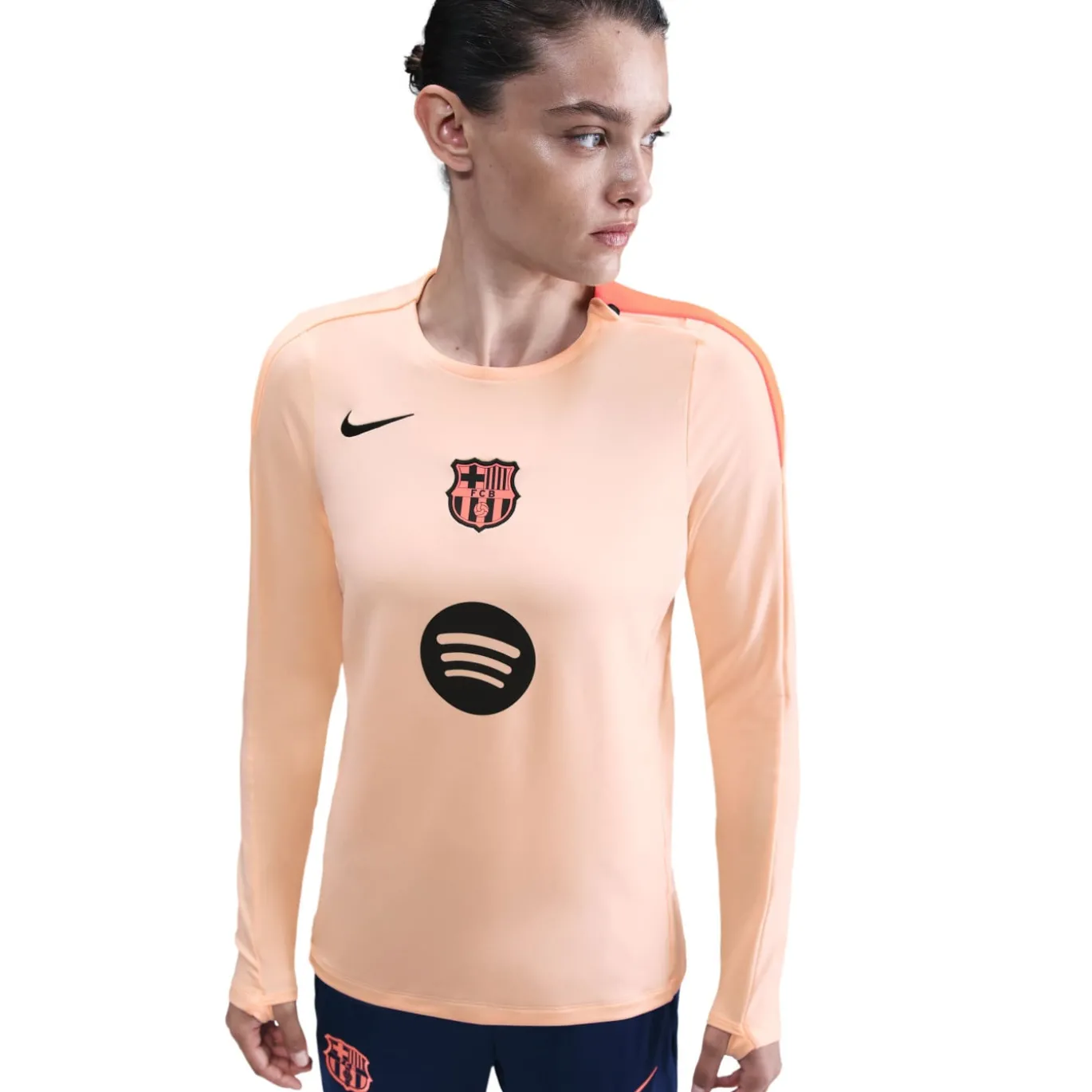 Nike FC Barcelona Strike Trainingstrui 2025-2026 Dames Oranje Donkerblauw