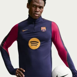 Nike FC Barcelona Strike Trainingstrui 1/4-Zip 2026-2027 Donkerblauw Rood Geel