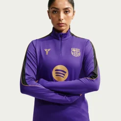 Nike FC Barcelona Strike Trainingstrui 1/4-Zip 2026-2027 Dames Paars Zwart Goud