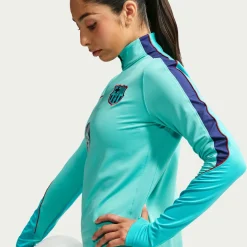 Nike FC Barcelona Strike Trainingstrui 1/4-Zip 2026-2027 Dames Licht Turquoise Donkerblauw Rood