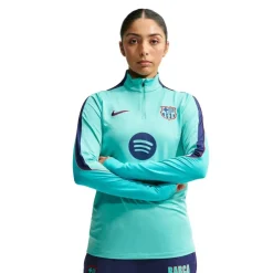 Nike FC Barcelona Strike Trainingstrui 1/4-Zip 2026-2027 Dames Licht Turquoise Donkerblauw Rood