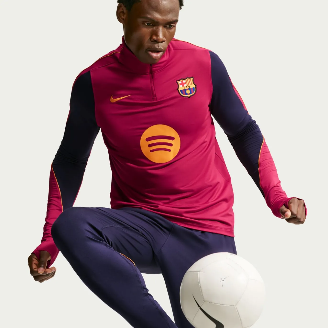 Nike FC Barcelona Strike Trainingstrui 1/4-Zip 2026-2027 Rood Donkerblauw Geel
