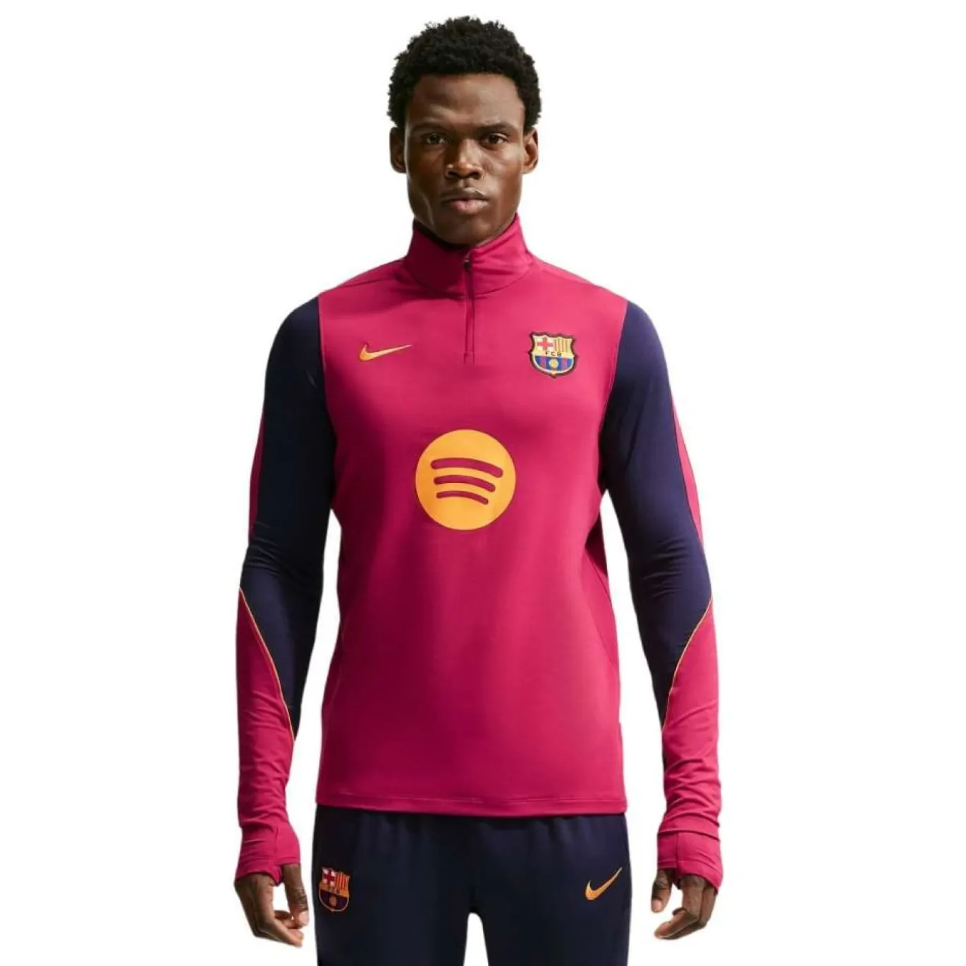 Nike FC Barcelona Strike Trainingstrui 1/4-Zip 2026-2027 Rood Donkerblauw Geel