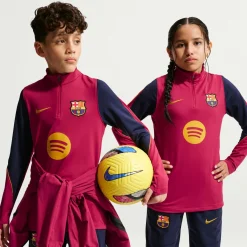 Nike FC Barcelona Strike Trainingstrui 1/4-Zip 2026-2027 Kids Rood Donkerblauw Geel