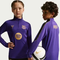 Nike FC Barcelona Strike Trainingstrui 1/4-Zip 2026-2027 Kids Paars Zwart Goud