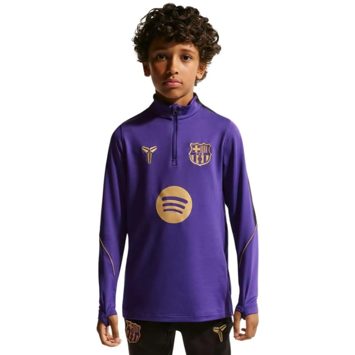 Nike FC Barcelona Strike Trainingstrui 1/4-Zip 2026-2027 Kids Paars Zwart Goud