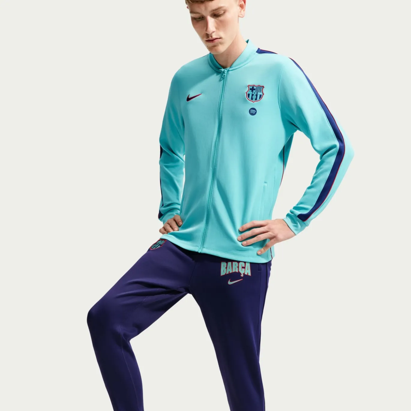 Nike FC Barcelona Strike Trainingsbroek 2026-2027 Donkerblauw Lichtgroen Rood