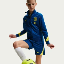 Nike FC Barcelona Strike Trainingsbroekje 2025-2026 Kids Donkerblauw Felgeel