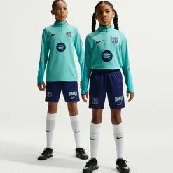 Nike FC Barcelona Strike Trainingsbroekje 2026-2027 Kids Donkerblauw Lichtgroen