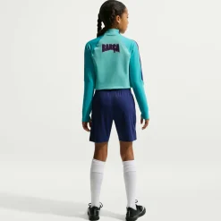 Nike FC Barcelona Strike Trainingsbroekje 2026-2027 Kids Donkerblauw Lichtgroen