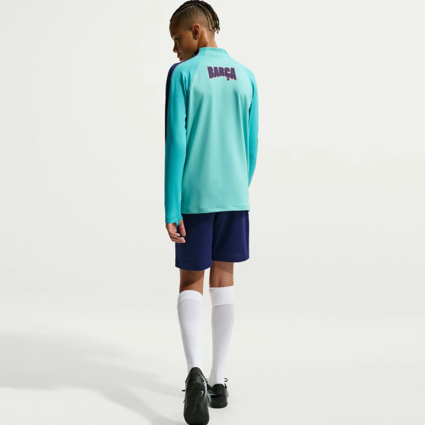 Nike FC Barcelona Strike Trainingsbroekje 2026-2027 Kids Donkerblauw Lichtgroen