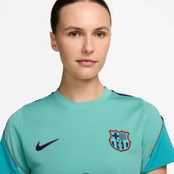 Nike FC Barcelona Strike Trainingsshirt 2026-2027 Dames Licht Turquoise Donkerblauw Rood