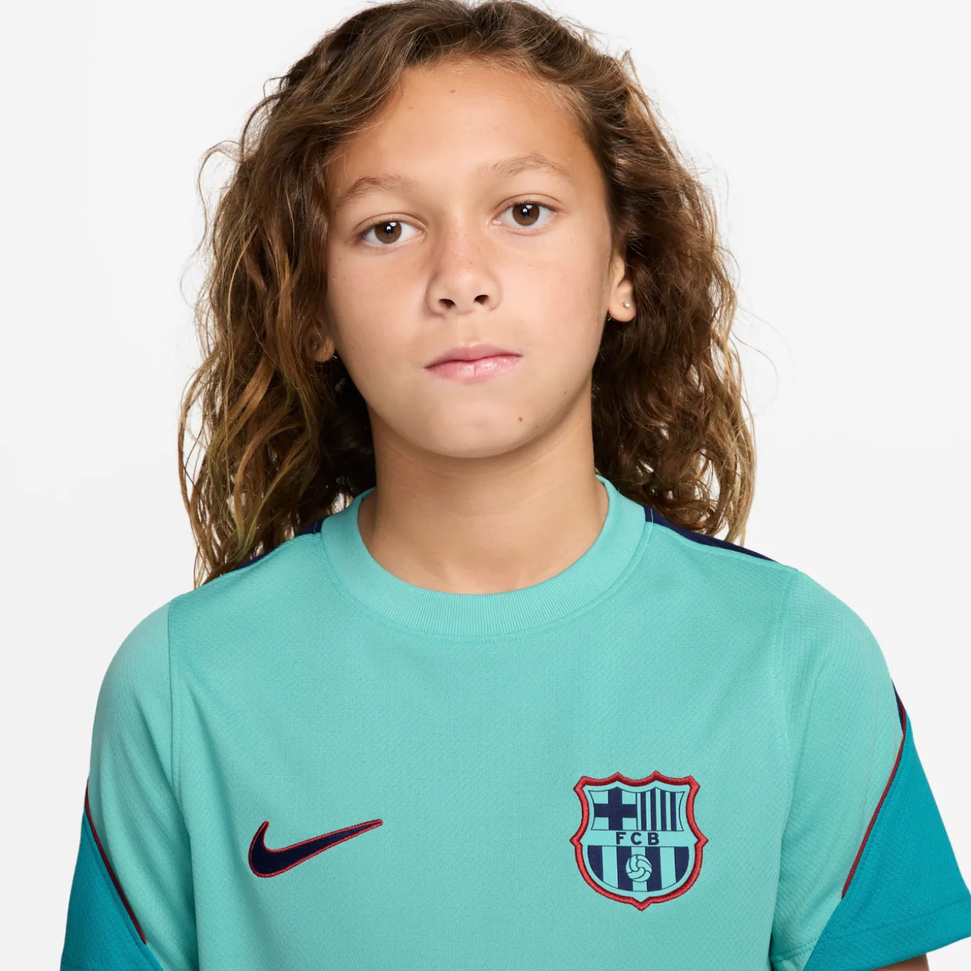 Nike FC Barcelona Strike Trainingsshirt 2026-2027 Kids Licht Turquoise Donkerblauw Rood