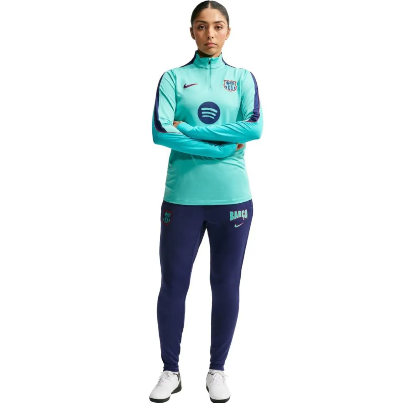 Nike FC Barcelona Strike Trainingspak 1/4-Zip 2026-2027 Dames Licht Turquoise Donkerblauw
