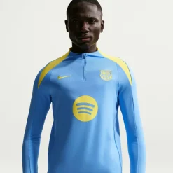 Nike FC Barcelona Strike Trainingspak 1/4-Zip 2025-2026 Lichtblauw Donkerblauw Felgeel