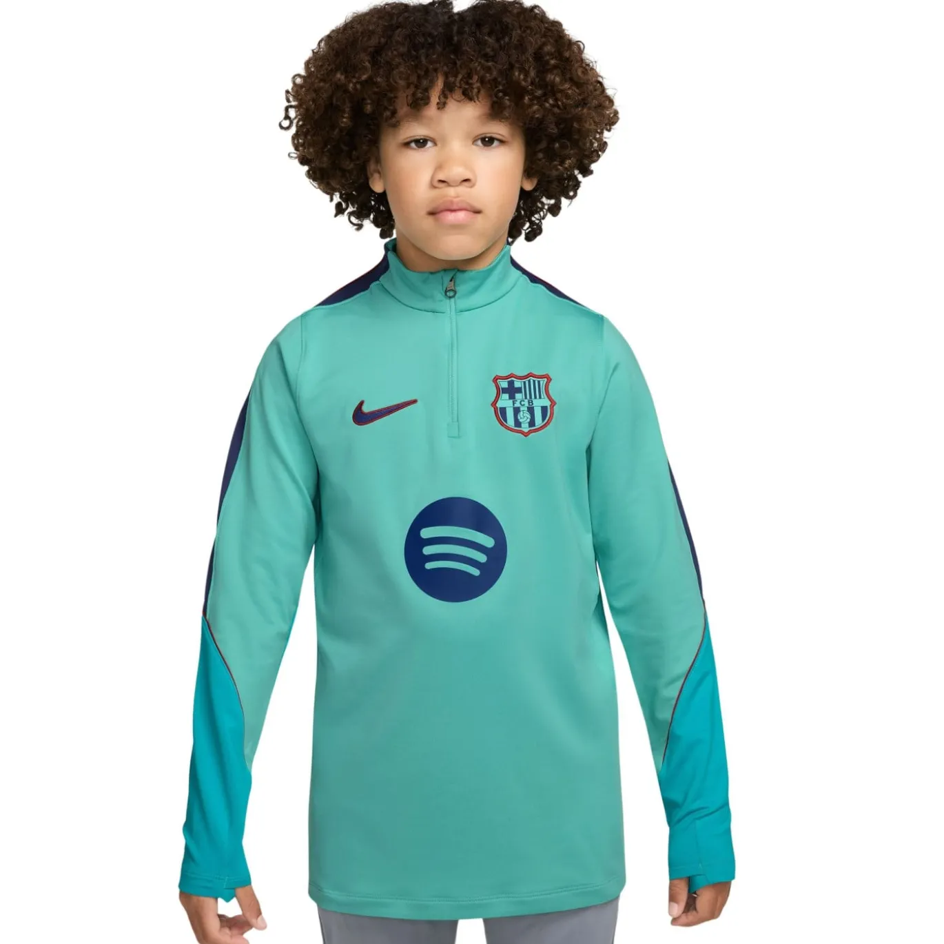 Nike FC Barcelona Strike Trainingspak 1/4-Zip 2026-2027 Kids Licht Turquoise Donkerblauw