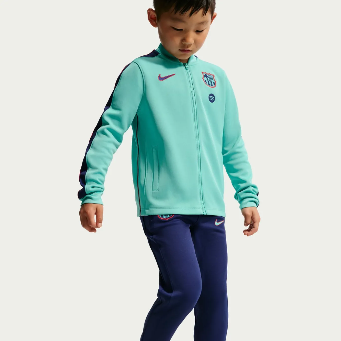 Nike FC Barcelona Strike Trainingspak 2026-2027 Kleuters Lichtgroen Donkerblauw Rood
