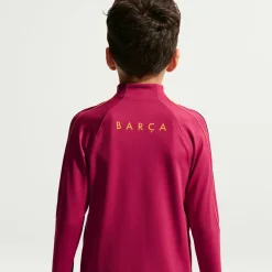 Nike FC Barcelona Strike Trainingspak 1/4-Zip 2026-2027 Kids Rood Donkerblauw Geel