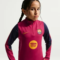 Nike FC Barcelona Strike Trainingspak 1/4-Zip 2026-2027 Kids Rood Donkerblauw Geel