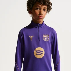 Nike FC Barcelona Strike Trainingspak 1/4-Zip 2026-2027 Kids Paars Zwart Goud